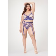 Bustier de Malla Transparente Cinturilla Tanga Azul Nude