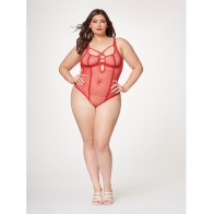 Fishnet Strappy Teddy Red 3X/4X Buy Online