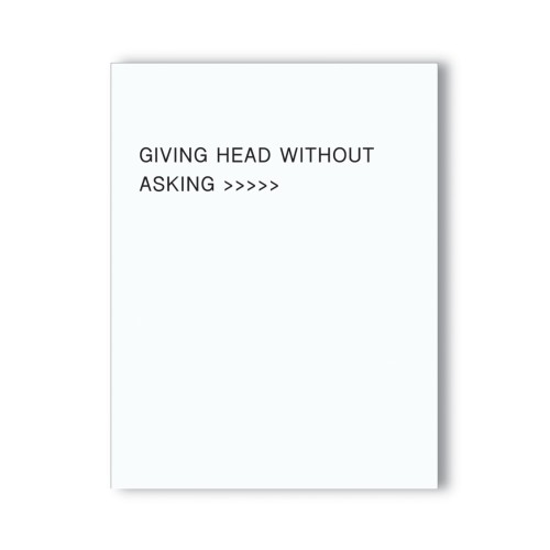 Giving Head is Greater Than Naughty Greeting Card