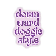 Downward Doggie Naughty Sticker - Fun Personalization