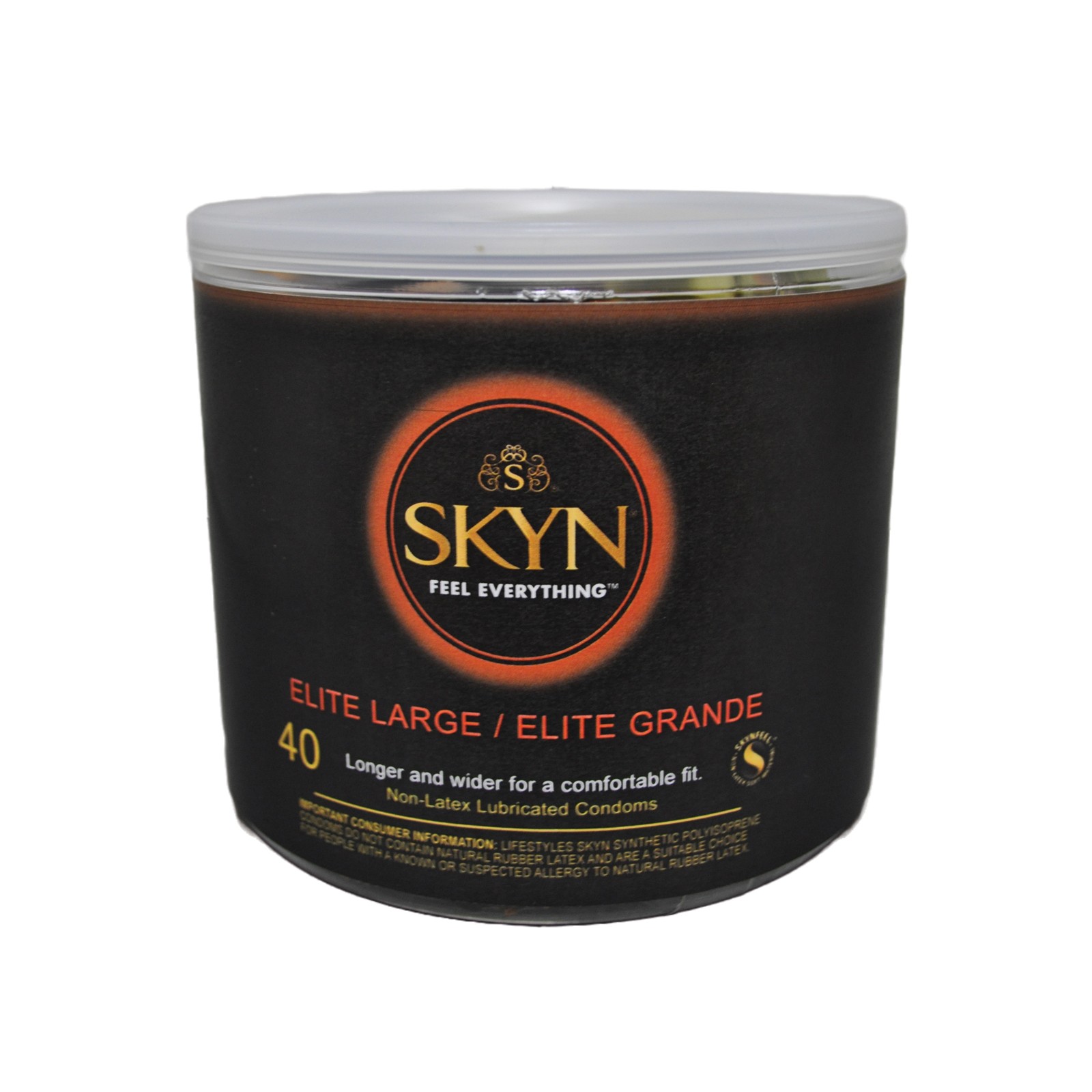 Condones Lifestyles SKYN Elite Grande Tazón de 40