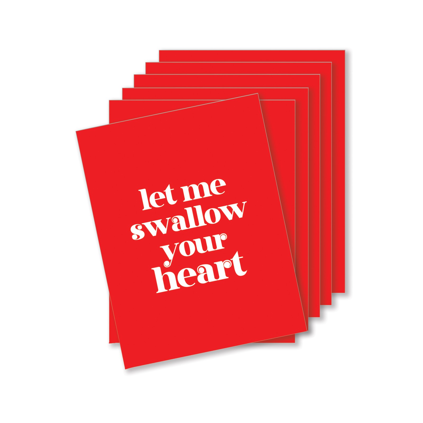 Swallow Your Heart Naughty Greeting Card Pack Of 6