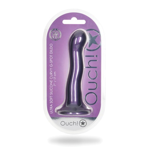 Dildo Curvo G-Spot 7" Shots Ouch Púrpura Metálico