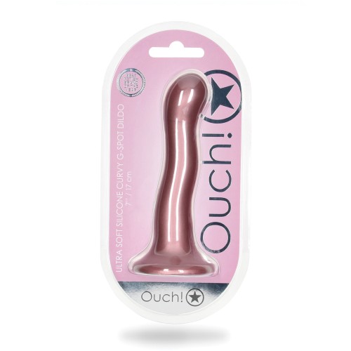 Shots Ouch 7" Curvy G-Spot Dildo Rose Gold