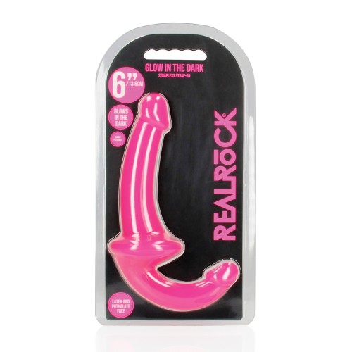 Shots RealRock Strapless Strap On Glow in the Dark - Neon Pink