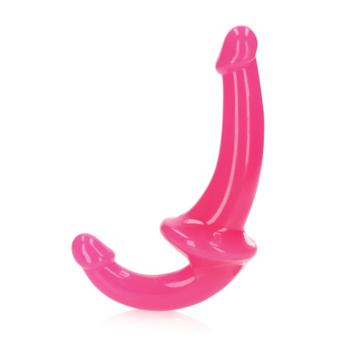 Shots RealRock Strapless Strap On Glow in the Dark - Neon Pink