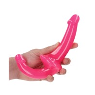 Shots RealRock Strapless Strap On Glow in the Dark - Neon Pink