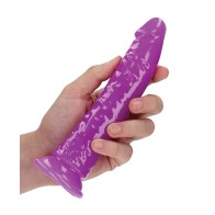 RealRock 7 Inch Slim Glow Dildo Neon Purple