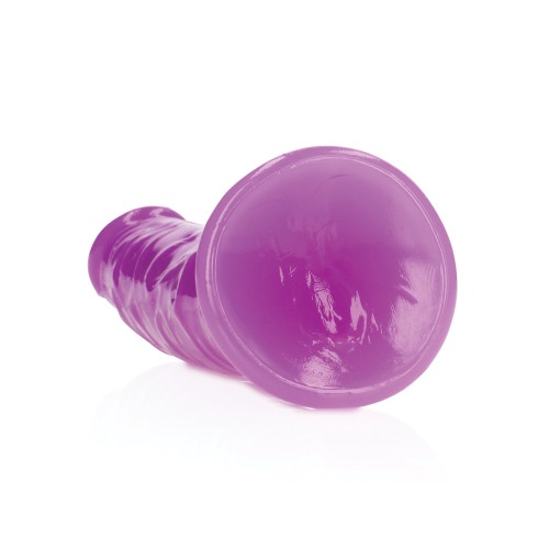 RealRock 7 Inch Slim Glow Dildo Neon Purple