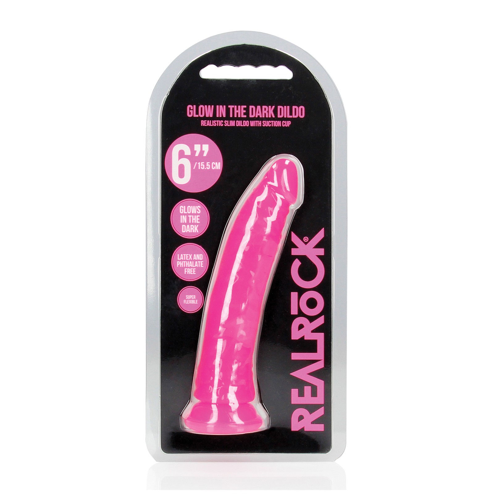 Glow in the Dark Slim Dildo Neon Pink