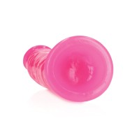 Dildo Slim que Brilla en la Oscuridad Rosa Neón