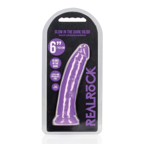 Dildo Slim RealRock que Brilla en la Oscuridad