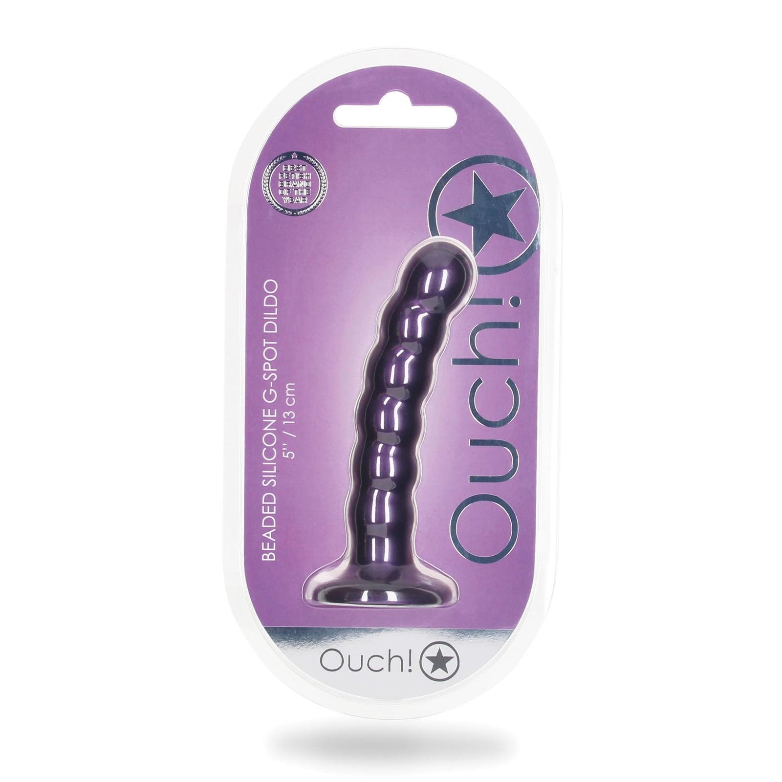 Dildo de G-Spot con Perlas - Púrpura Metálico