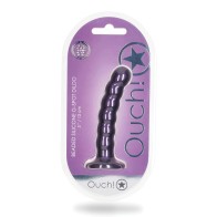 Dildo de G-Spot con Perlas - Púrpura Metálico