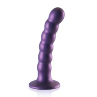 Dildo de G-Spot con Perlas - Púrpura Metálico