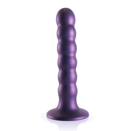 Dildo de G-Spot con Perlas - Púrpura Metálico