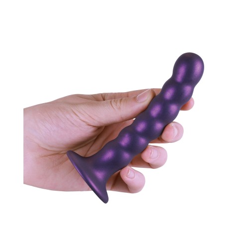 Dildo de G-Spot con Perlas - Púrpura Metálico