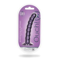 Beaded G-Spot Dildo 6.5 inch Metallic Purple