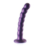 Dildo con Perlas para el Punto G 6.5 pulgadas Morado Metálico