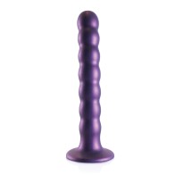 Dildo con Perlas para el Punto G 6.5 pulgadas Morado Metálico