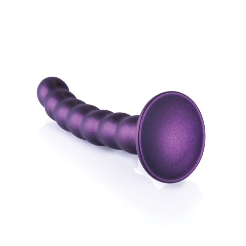 Dildo con Perlas para el Punto G 6.5 pulgadas Morado Metálico