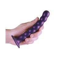 Dildo con Perlas para el Punto G 6.5 pulgadas Morado Metálico