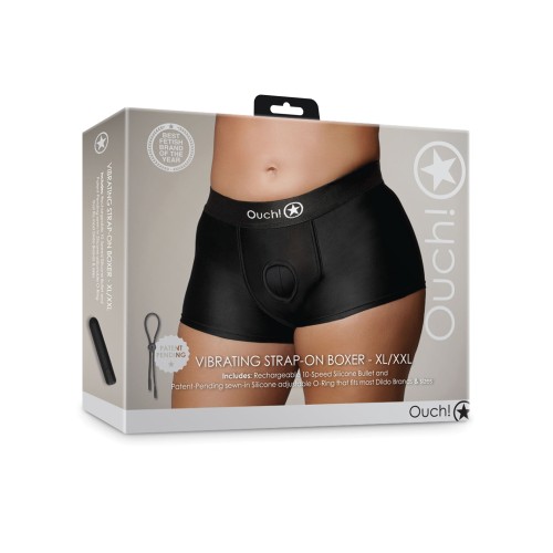 Shots Ouch Boxer Strap-On Vibrante Negro XL XXL