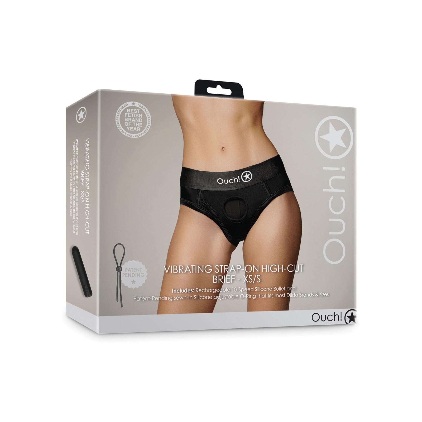 Vibrating Strap-On High-Cut Brief XS/S for Intimacy