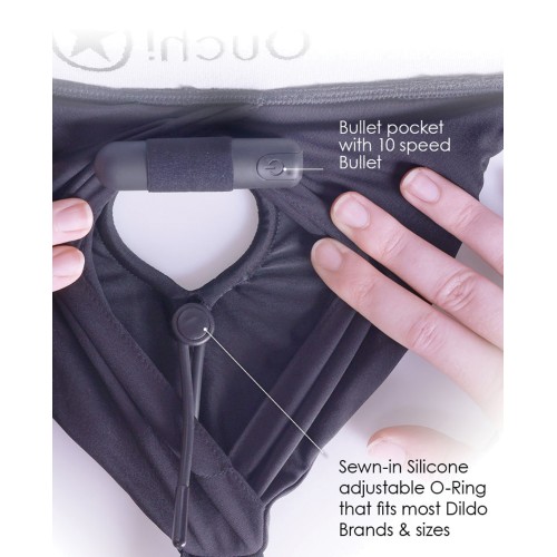 Vibrating Strap-On High-Cut Brief XS/S for Intimacy