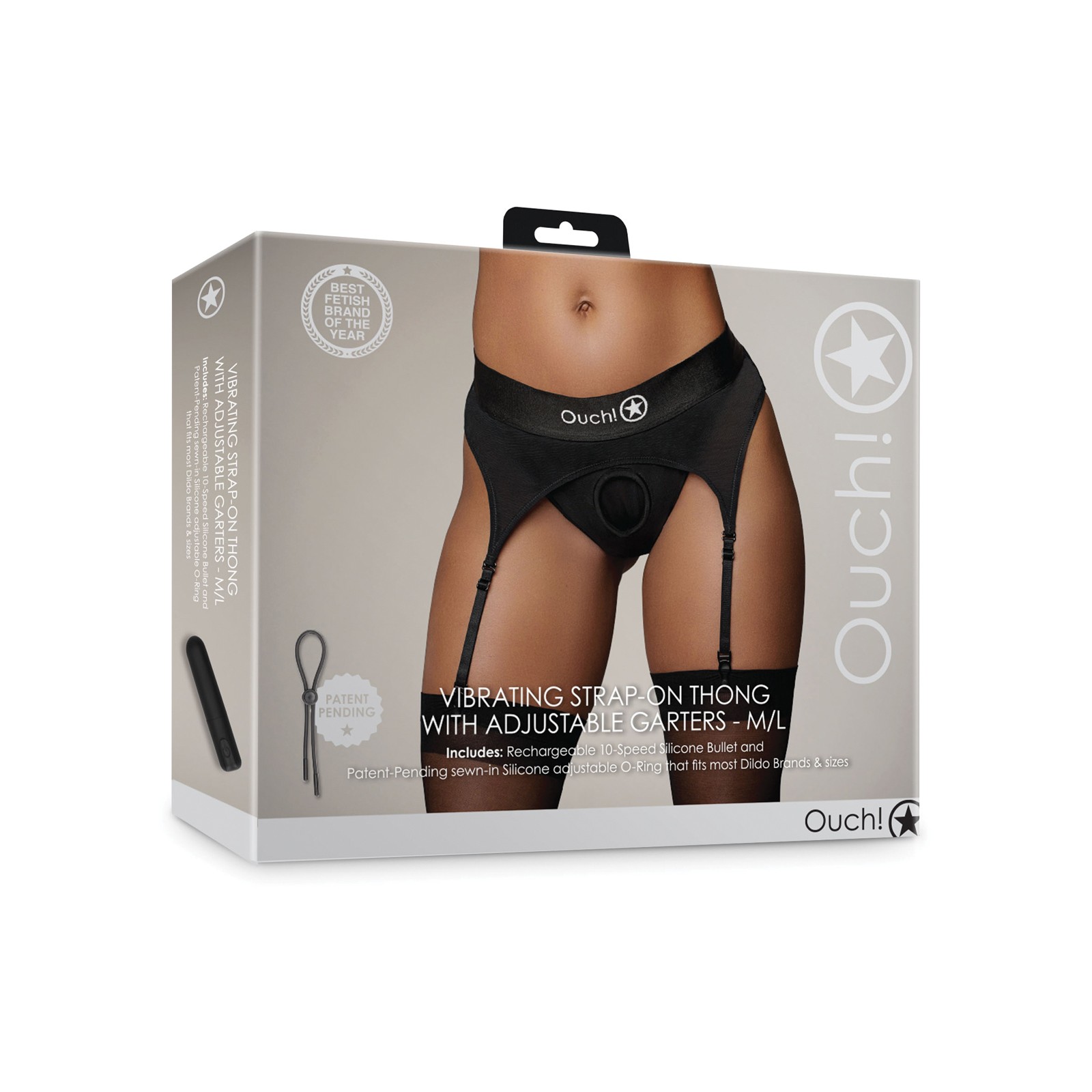 Shots Ouch Vibrating Strap-On Thong for Fun