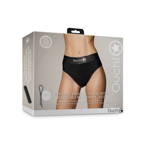 Shots Ouch Vibrating Strap-On Thong With Removable Straps