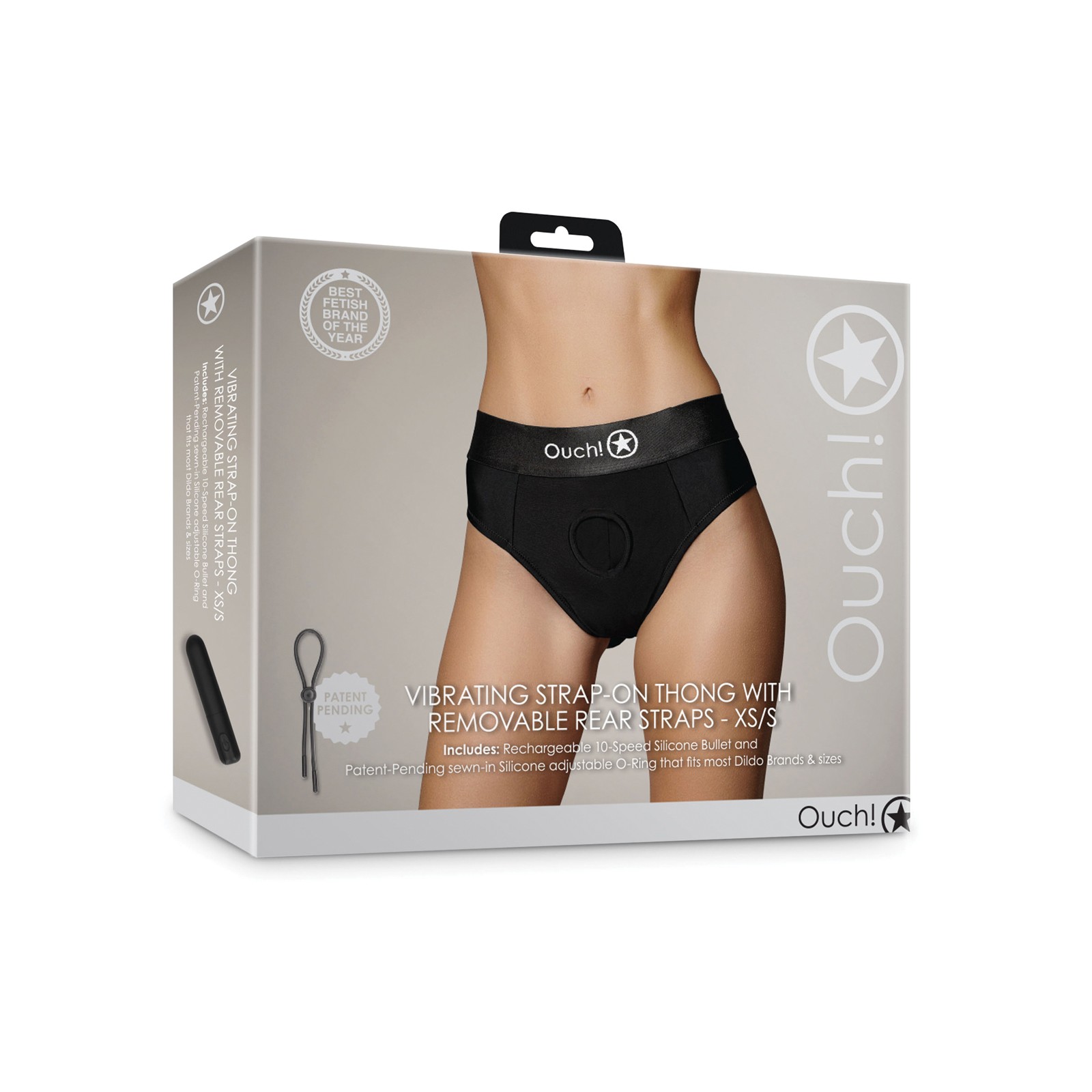 Shots Ouch Vibrating Strap-On Thong With Removable Straps