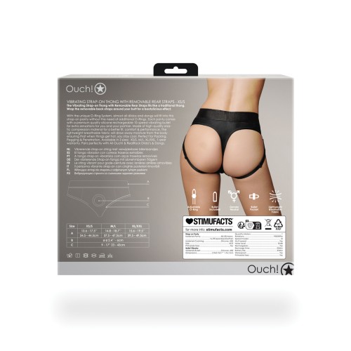 Shots Ouch Vibrating Strap-On Thong With Removable Straps