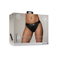 Shots Ouch Vibrating Strap-On Panty Harness Black M/L