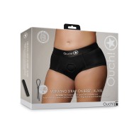 Shots Ouch Vibrating Strap-On Brief Black XL/XXL