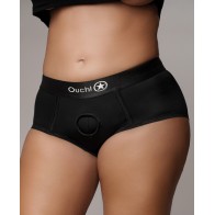 Shots Ouch Vibrating Strap-On Brief Black XL/XXL