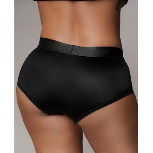 Shots Ouch Vibrating Strap-On Brief Black XL/XXL