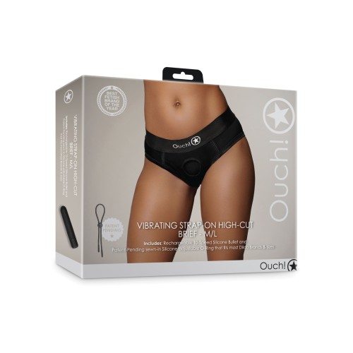 Vibrating Strap-On High-Cut Briefs Black