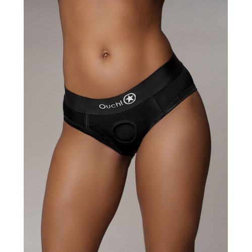 Vibrating Strap-On High-Cut Briefs Black