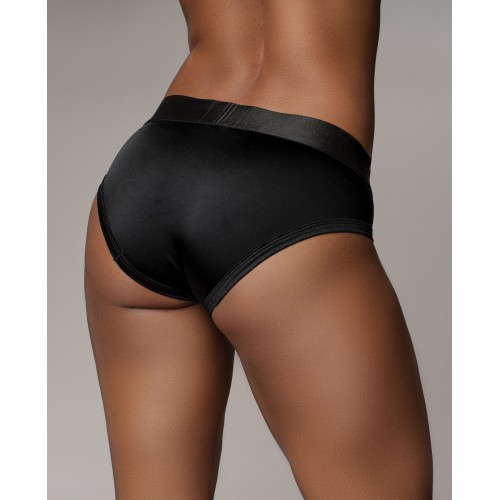 Vibrating Strap-On High-Cut Briefs Black