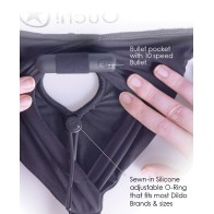 Vibrating Strap-On High-Cut Briefs Black