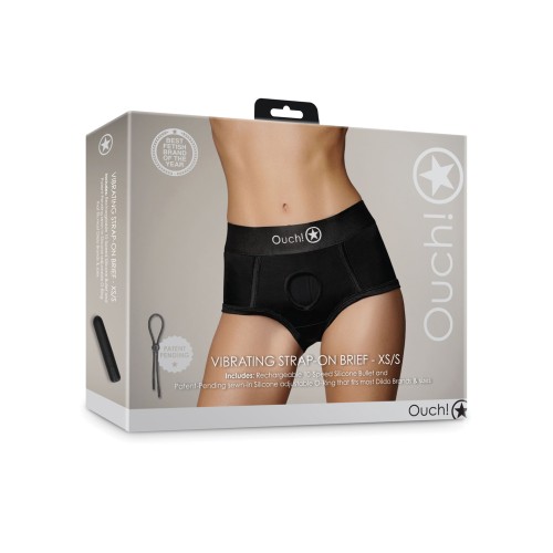 Shorts Vibrantes Strap-On Shots Ouch - Negro XS/S