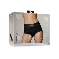 Shorts Vibrantes Strap-On Shots Ouch - Negro XS/S