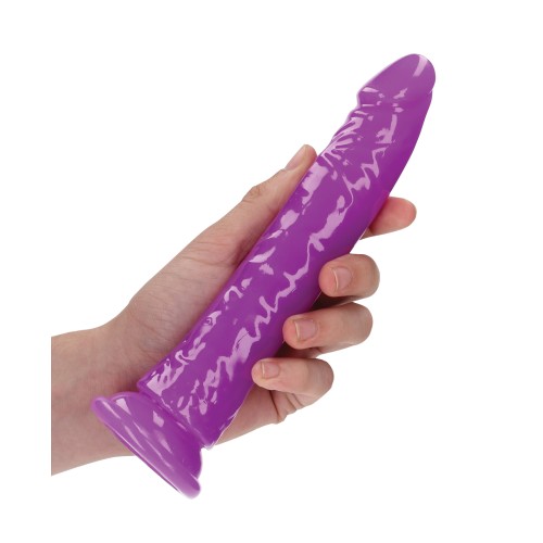 Shots RealRock Dildo Slim de 8 Pulgadas Brilla en la Oscuridad