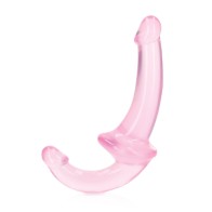 Shots RealRock Crystal Clear Strapless Strap-On Pink