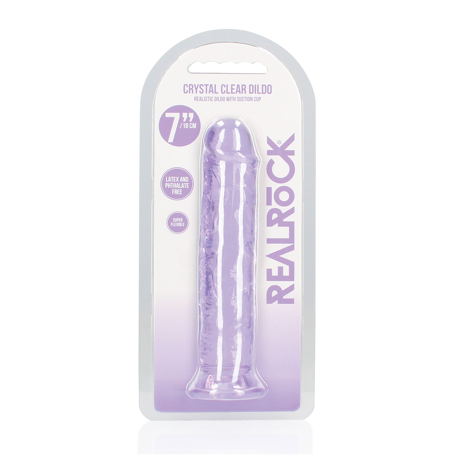 Shots RealRock 7" Dildo with Suction Cup - Purple