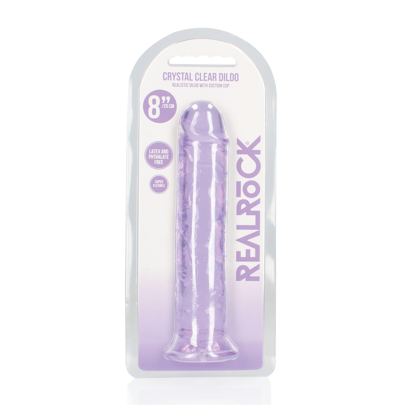 Dildo Púrpura de 8 Pulgadas con Ventosa Shots RealRock