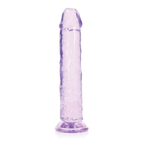 Crystal Clear 9 Inch Straight Dildo with Suction Cup - Purple