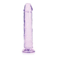 Crystal Clear 9 Inch Straight Dildo with Suction Cup - Purple