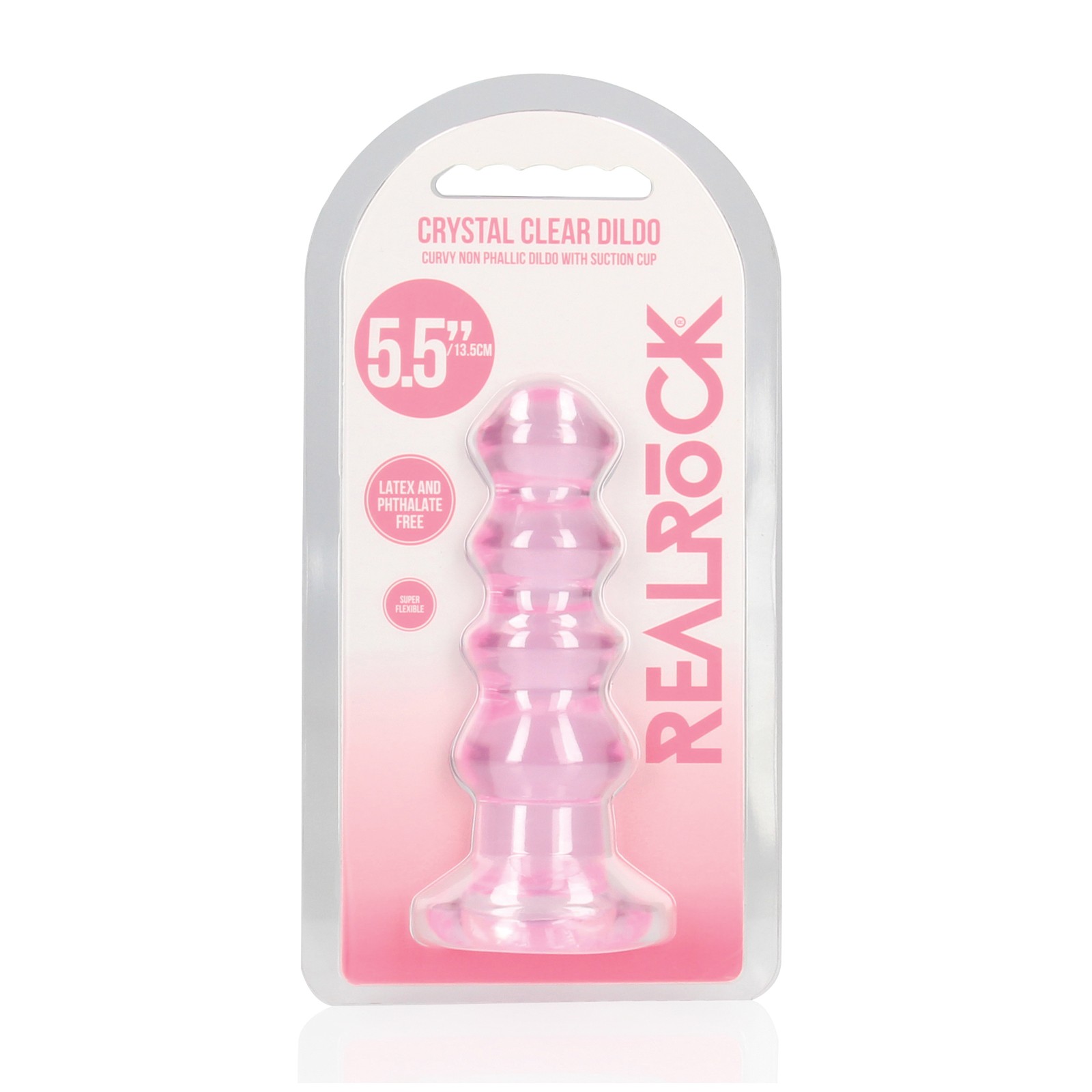 Dildo Plug Anal RealRock Crystal Clear 5.5 Pulgadas Rosa